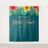 Tenture Fond de toilette de mariage tropical aquarelle Fle (Devant)