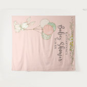 Tenture Fond de toilette pour bébé aux fleurs avec un lapi (Devant (Horizontal))