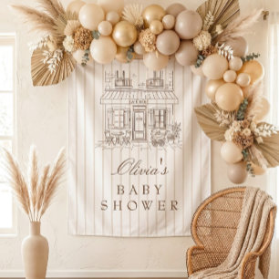 Tenture Fond de toilette pour bébé Café Bébé Baby Shower n