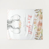 Tenture Fond de toilette pour bébé éléphant à l'aquarelle (Devant (Horizontal))