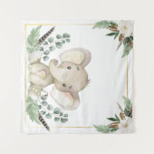Tenture Fond de toilette pour bébé éléphant doré (Devant (Horizontal))