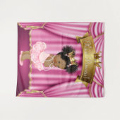 Tenture Fond de toilette pour bébé princesse afro-américai (Devant (Horizontal))