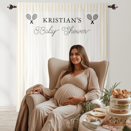 Tenture Fond de toilette pour bébé thème tennis jaune prép