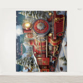 Tenture Fond de train de Noël à bord (Devant)