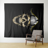 Tenture Fond de trésor de crâne de pirate (En situation (horizontale))