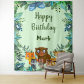 Tenture Fond de verdure de forêt de bois d'animaux sauvage (En situation)