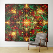 Tenture Fond décoratif rouge vert pour les fêtes (En situation (horizontale))
