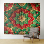 Tenture Fond décoratif rouge vert pour les fêtes (En situation (horizontale))