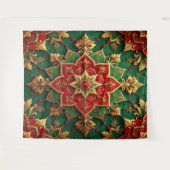 Tenture Fond décoratif rouge vert pour les fêtes (Devant (Horizontal))