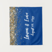 Tenture Fond d'écran personnalisé Mariage Photo Booth Bleu (Devant)