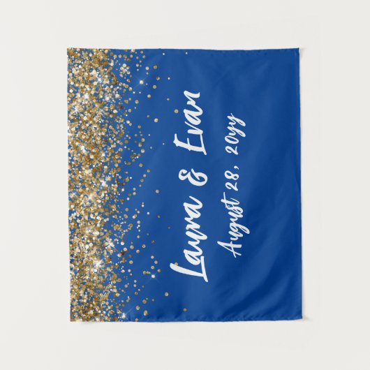 Tenture Fond d'écran personnalisé Mariage Photo Booth Bleu (Devant)