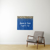 Tenture Fond d'écran personnalisé Mariage Photo Booth Bleu (En situation (horizontale))