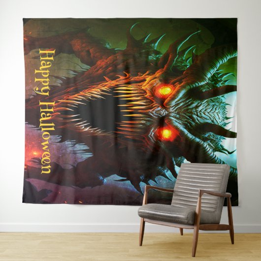 Tenture Fond d'Halloween Monster géant (En situation (horizontale))