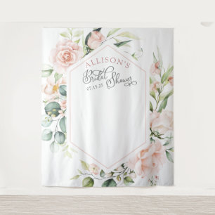 Tenture Fond élégant à motif floral aquarelle pour douche