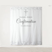 Tenture Fond élégant argenté pour photo de confirmation (Devant)