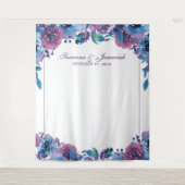Tenture Fond élégant de photomaton de mariage floral viole (Devant)