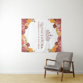 Tenture Fond élégant de rose Bourgogne | Quinceanera (En situation (horizontale))