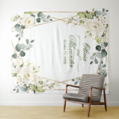 Tenture Fond élégant de roses blanches pour photobooth de  (En situation (horizontale))