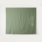 Tenture Fond élégant de stand photo de mariage vert sauge (Devant (Horizontal))