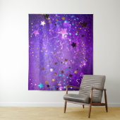 Tenture Fond en feuille de papier violet avec des étoiles (En situation)