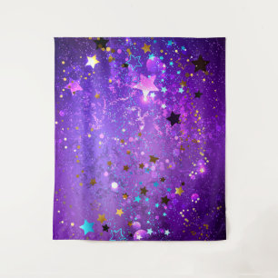 Tenture Fond en feuille de papier violet avec des étoiles