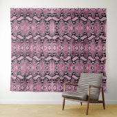 Tenture Fond en peau de serpent Python rose (En situation (horizontale))