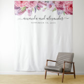 Tenture Fond fleuri de saumons boho. Arrière - plan mariag (En situation)