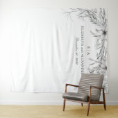 Tenture Fond floral aquarelle. Fond de mariage (En situation (horizontale))