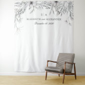 Tenture Fond floral aquarelle. Fond de mariage (En situation)