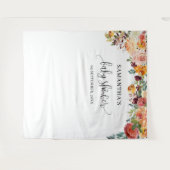 Tenture Fond floral automnal boho rouge bordeaux (Devant (Horizontal))