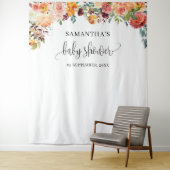 Tenture Fond floral automnal bordeaux orange blush boho (En situation)