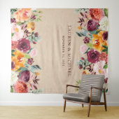 Tenture Fond floral de Bourgogne | Accessoire de photoboot (En situation (horizontale))