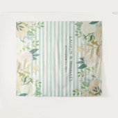 Tenture Fond floral de sauge et d'ivoire | Photobooth (Devant (Horizontal))