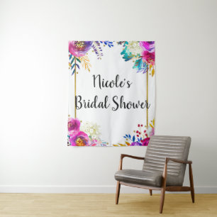Tenture Fond floral doré aquarelle printemps lumineux et a