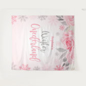 Tenture Fond floral gris rose hiver ONEderland (Devant (Horizontal))