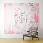 Tenture Fond floral gris rose pour l'hiver ONEderland (En situation (horizontale))