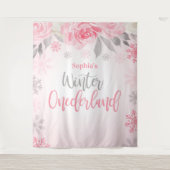 Tenture Fond floral gris rose pour l'hiver ONEderland (Devant)