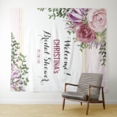 Tenture Fond floral mauve rose (En situation (horizontale))