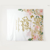 Tenture Fond floral papillons roses pour Sweet 16 (Devant (Horizontal))