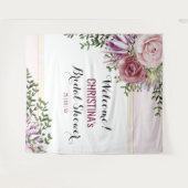 Tenture Fond floral rose bleu mauve (Devant (Horizontal))