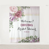 Tenture Fond floral rose bleu mauve (Devant)