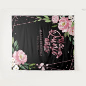 Tenture Fond floral rose doré métallisé pour Quinceanera (Devant (Horizontal))