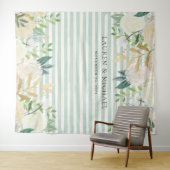 Tenture Fond floral sauge et ivoire | Photobooth (En situation (horizontale))