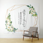 Tenture Fond Mariage Blanc Et Or, Photo Booth Prop (En situation (horizontale))