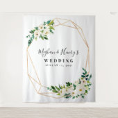 Tenture Fond Mariage Blanc Et Or, Photo Booth Prop (Devant)