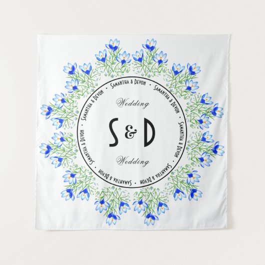 Tenture Fond Mariage Crocus bleu (Devant (Horizontal))