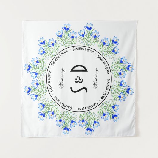 Tenture Fond Mariage Crocus bleu (Devant)