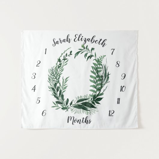 Tenture Fond mensuel de photo de bébé de la forêt sauvage (Devant (Horizontal))