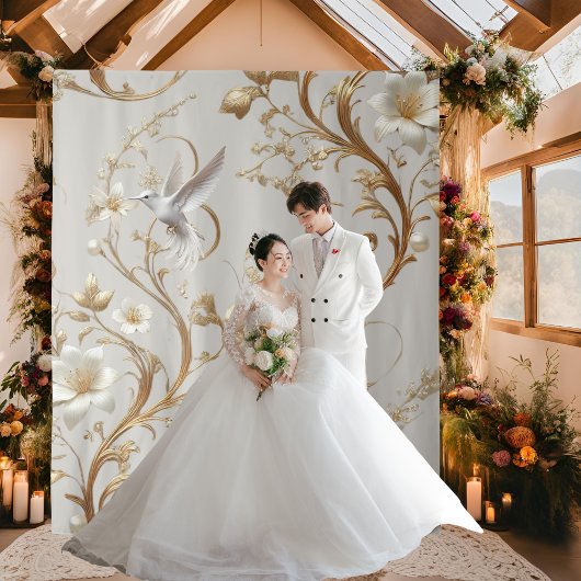 Tenture Fond minimaliste de colibri blanc