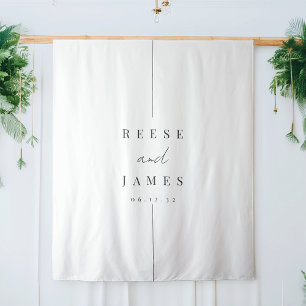 Tenture Fond minimaliste de Mariage noir et blanc